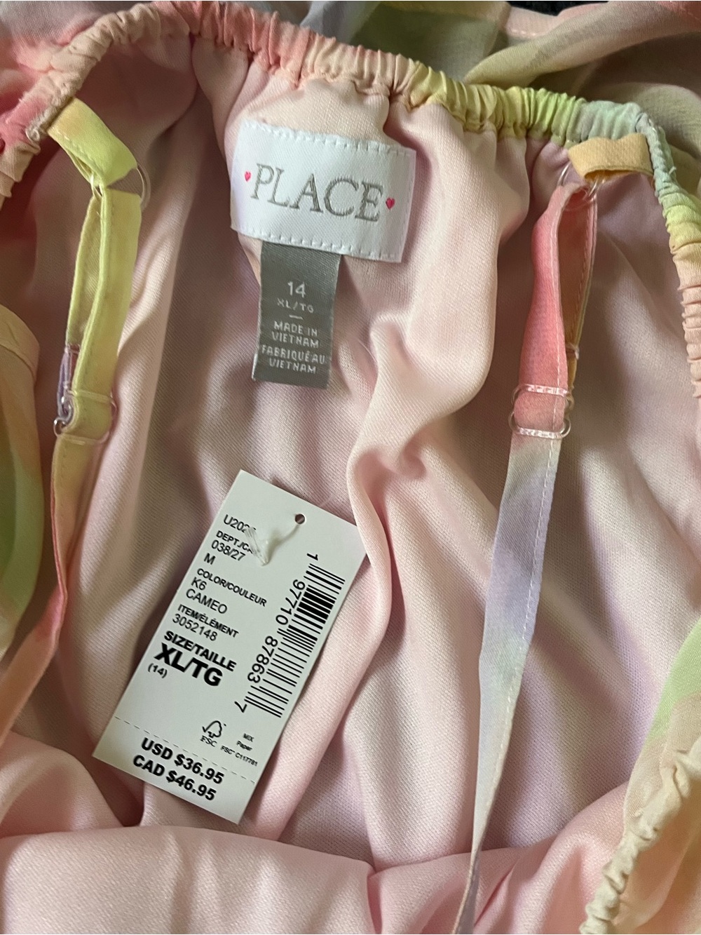The Children's Place Pastel Watercolor Ruffle Sundress in Pink, Green, Yellow - Picture 3 of 5